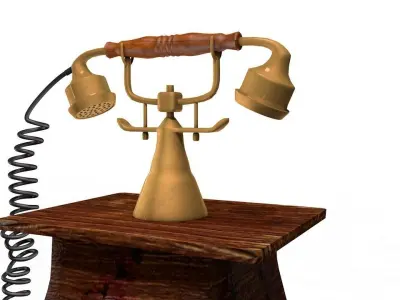 Antique Telephone - Old phone Low Poly 3D model