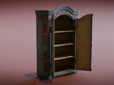 Antique Wardrobe Low-poly 3D model
