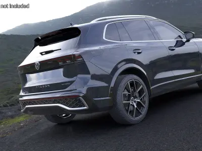 2024 Volkswagen Tiguan Gray Rigged for Maya 3D model