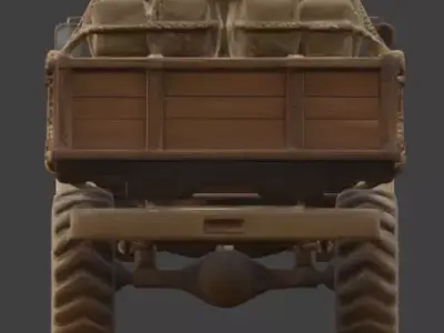 Frontier Desert Transport Truck 3d Low-poly 3D model