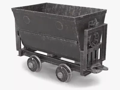 Worn Mine Wagon Black 3D model