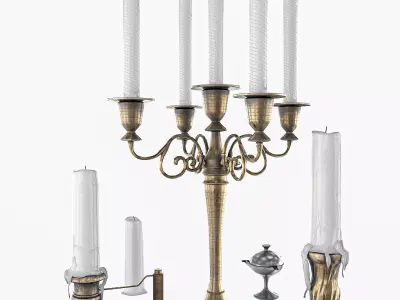 Candle Pack PBR Low-poly 3D model