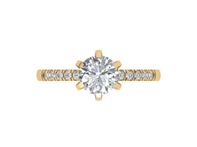 Solitaire Engagement Ring 3D print model 88