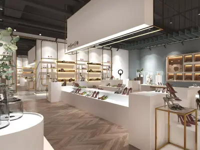 shoe store Low-poly 3D model