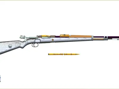 Mauser98k clamping device with handle 3D model