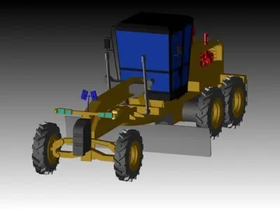 Motoniveladora bulldozer in desert Free 3D model