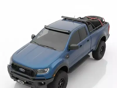 Custom Ford Ranger Off-Road Expedition Low-poly 3D model