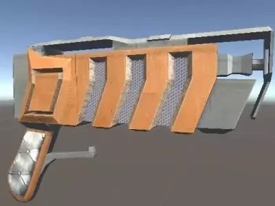 blaster gun with orange handle Free low-poly 3D model