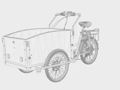 3D Model of Cargobike Classic Low-poly 3D model