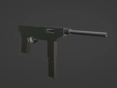 Luty Submachine gun Low-poly 3D model purchase