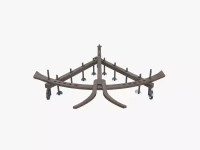 Medieval Harrow Low-poly 3D model