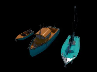 Motor Boats 3D model