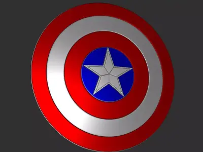 Capitain America Shield Keychain Free 3D print model