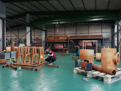 Industrial Workshop Welding Factory Interior PBR Game Ready Low-poly 3D model