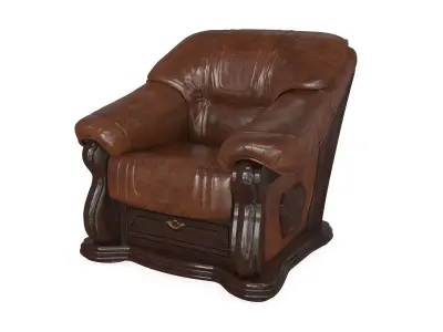 Armchair Lord Brown PBR 3D model