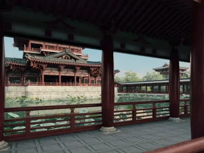Tang Dynasty Chinese Palace Architecture  Imperial Palace  3D model