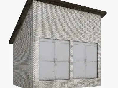 Brick Garage Low Poly Free low-poly 3D model