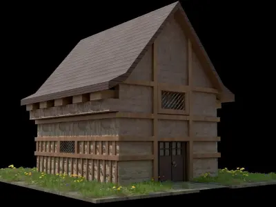 low poly house model Free low-poly 3D model