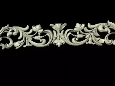 Central decor ornament for furniture 3D model 1160