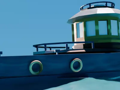 3d realistic boat Low-poly 3D model