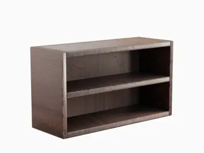 Simple Wooden Bookshelf 03 Low-poly 3D model