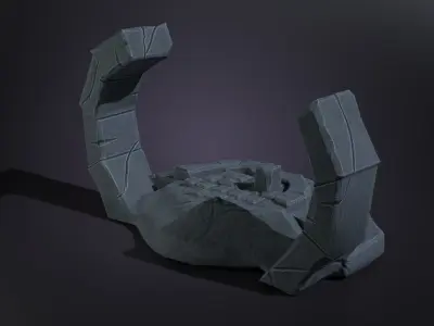 Medieval stylized ruin Free low-poly 3D model