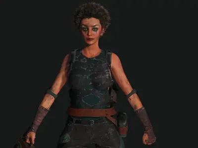 AAA 3D APOCALYPTIC FEMALE 01 - REALISTIC GAME READY CHARACTER Low-poly 3D model