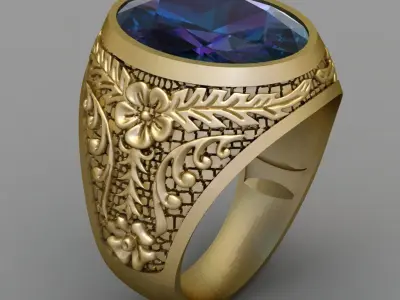 Antique Gents Signet Ring 3D print model order