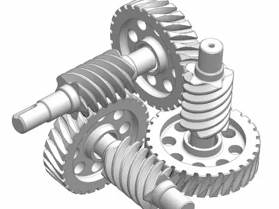 Curiously worm gear mechanism 3D model