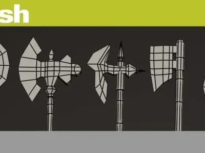 Axe Base Mesh VOL02 Low-poly 3D model