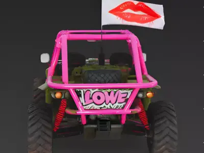 Love Patrol Tactical Humvee 3D Model Low-poly 3D model