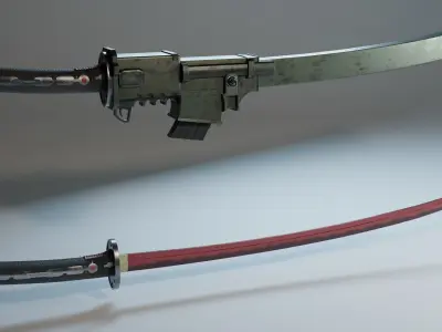 Murasama- Metal gear rising Revengence Low-poly 3D model