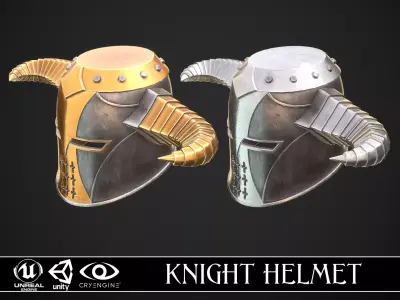 Knight Helmet 10 Low-poly 3D model