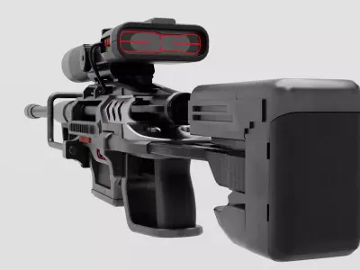 Tactical Sniper Rifle - Mid Poly FPS Game Asset Low-poly 3D model
