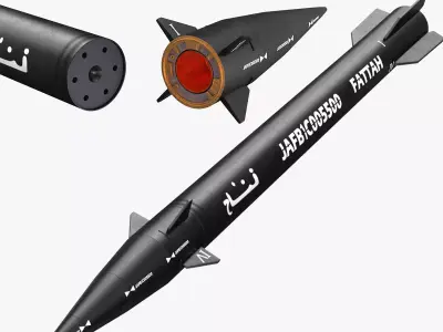 Fattah-1 Iranian Hypersonic Missile PBR 3D model