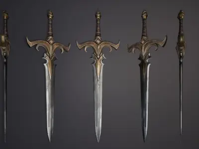 Weapon Sword Blade PBR Stylized  Low-poly 3D model