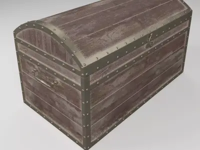 High Quality Antique Wooden Chest 3D model