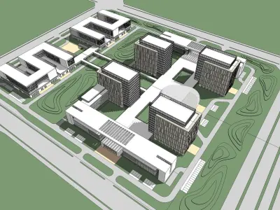 Sketchup Commercial Office Complex 210 3D model