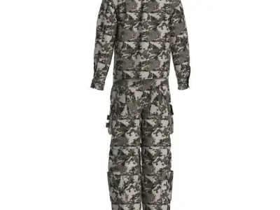 Urban Digital Camo Clothing Pack Low-poly 3D model