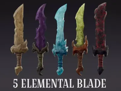 Elemental Daggers Low-poly 3D model