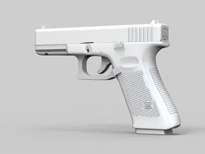 Pistol Glock 17 Gen 5 Low and High Poly 3D model