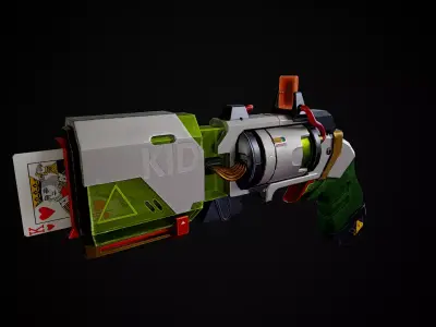 kaito kid gun for game Low-poly 3D model