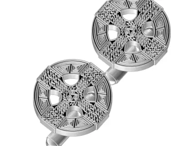 Antique Celtic Design Cufflink 3D print model