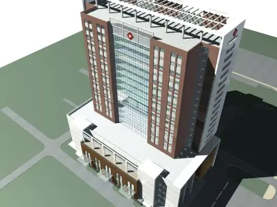 Hospital Building 3D model 13