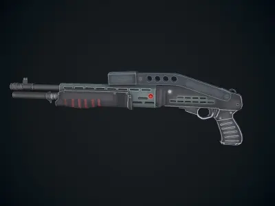 LowPoly Spas gun Low-poly 3D model