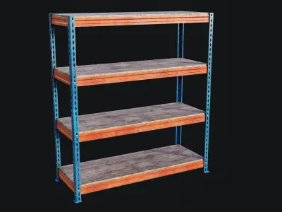 Storage Shelves - Game Ready PBR Low-poly 3D model