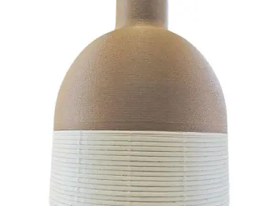 Two-part textured bottle vase 3D print model