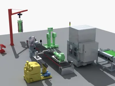 Industrial Equipment 32 - Motor Production Line 3D model
