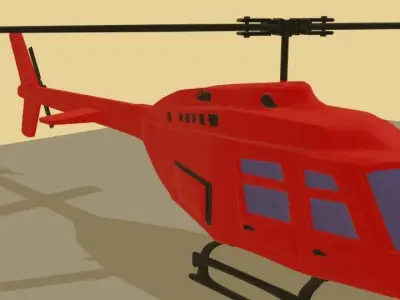 HELICOPTER Low-poly 3D model 8