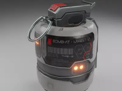 sci-fi grenade attack Low-poly 3D model
